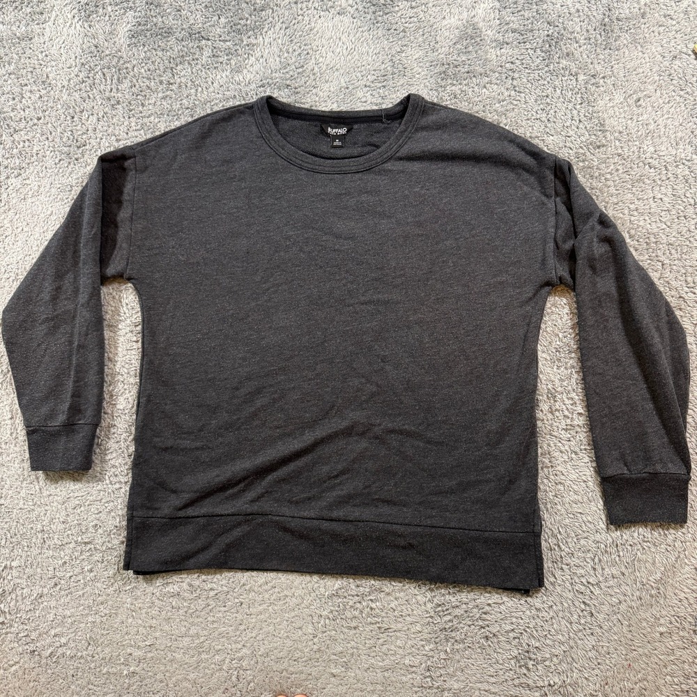 Buffalo David Bitton Sweatshirt Size M Gray Crewneck Drop Shoulder BC001769